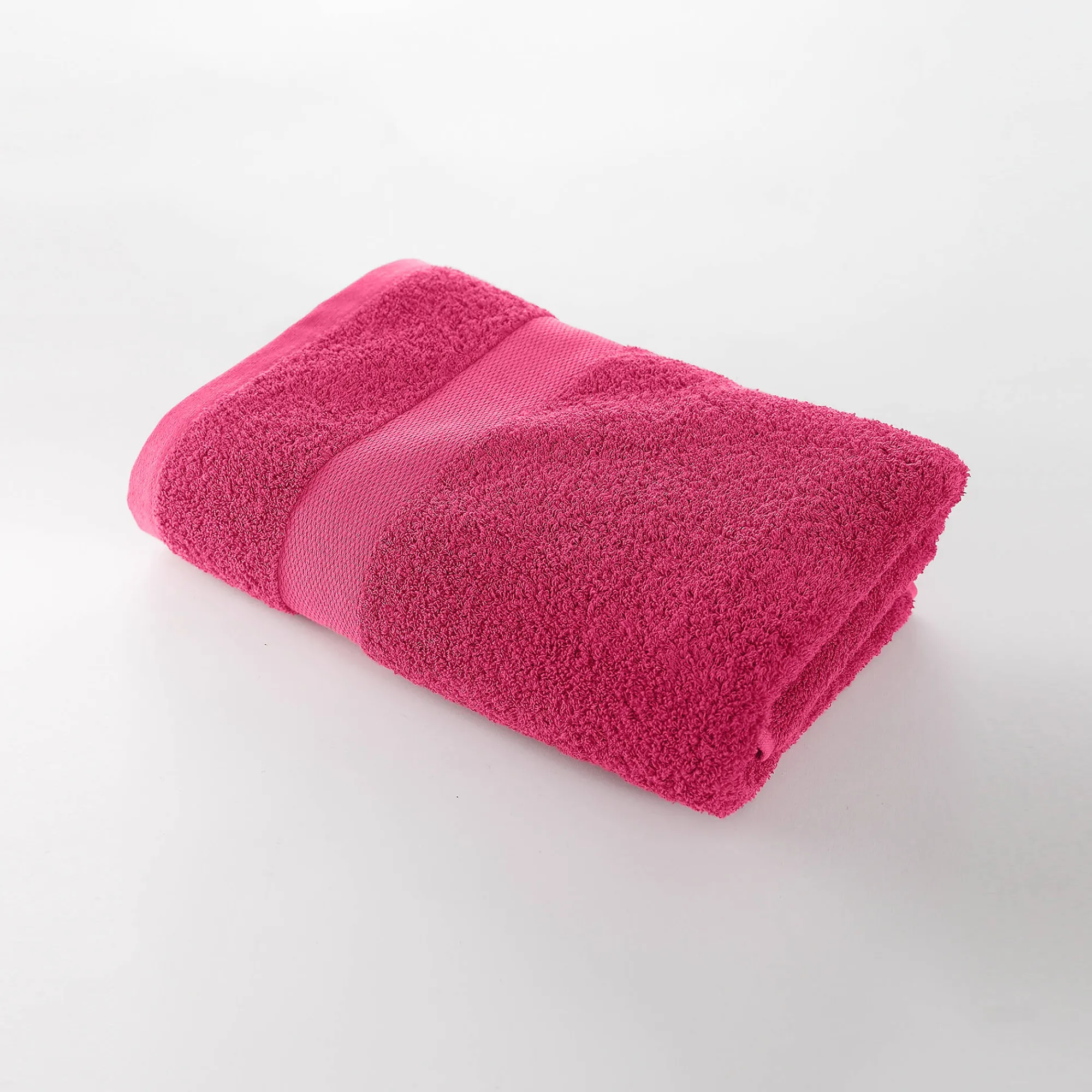 Badhanddoek<Colombine Effen badstof in katoen en modal 500 g/m2 framboos