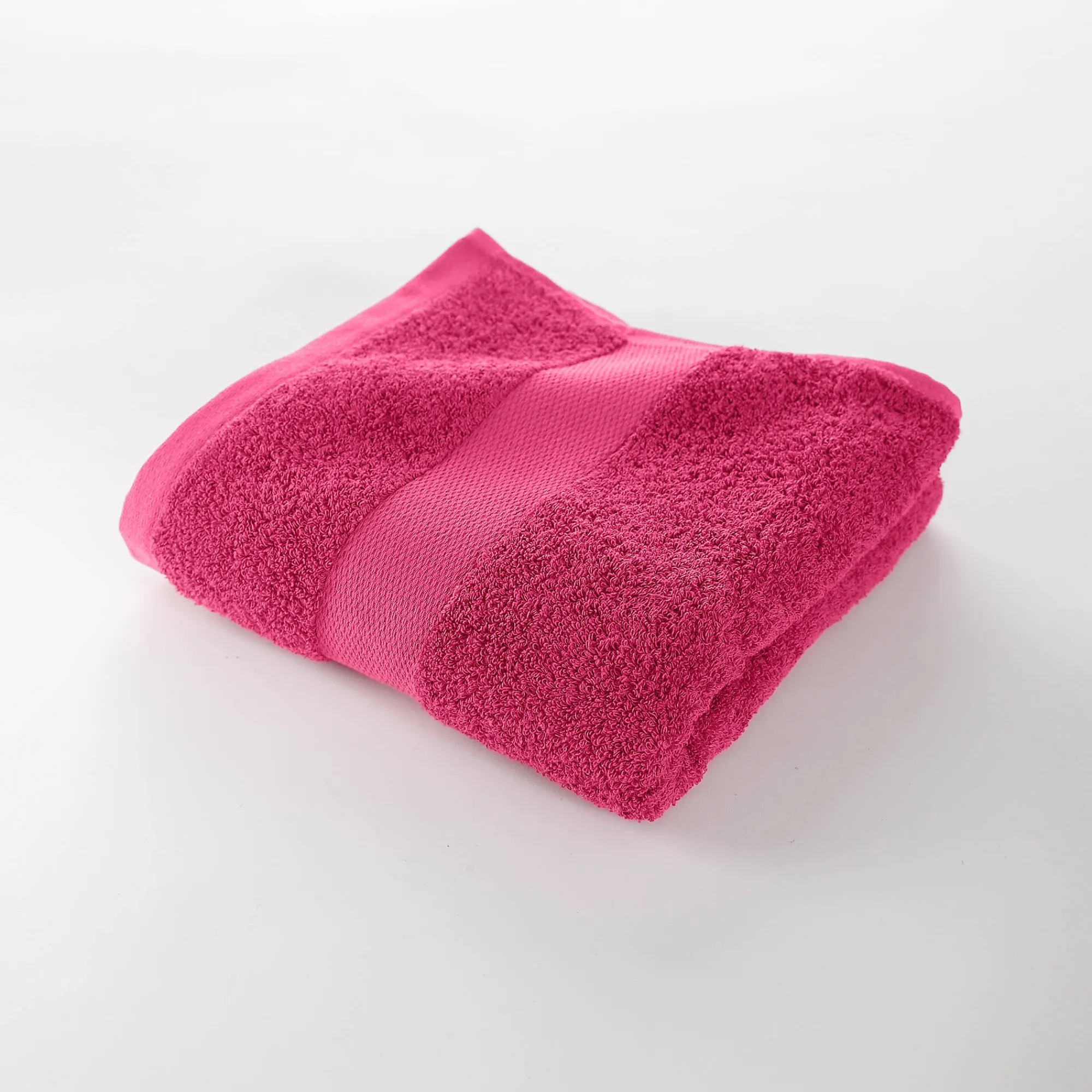 Badhanddoek<Colombine Effen badstof in katoen en modal 500 g/m2 framboos