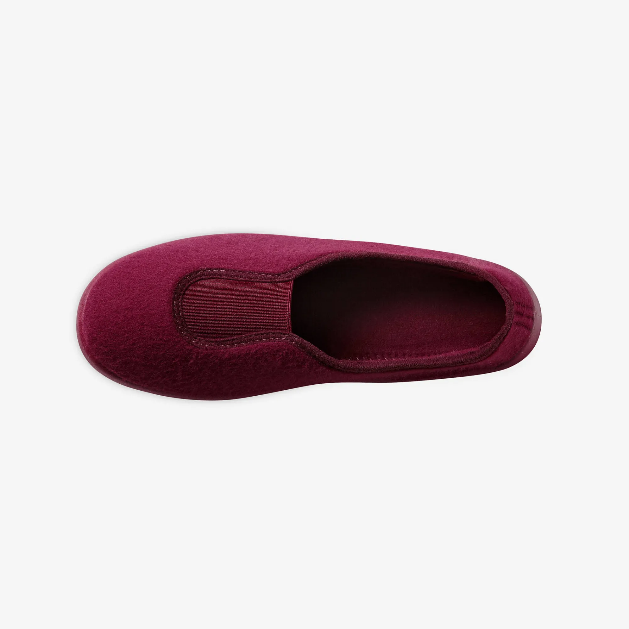 Sloffen|Sloffen<Blancheporte Effen ballerina's - rekbare fleecestof pruim