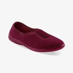 Sloffen|Sloffen<Blancheporte Effen ballerina's - rekbare fleecestof pruim