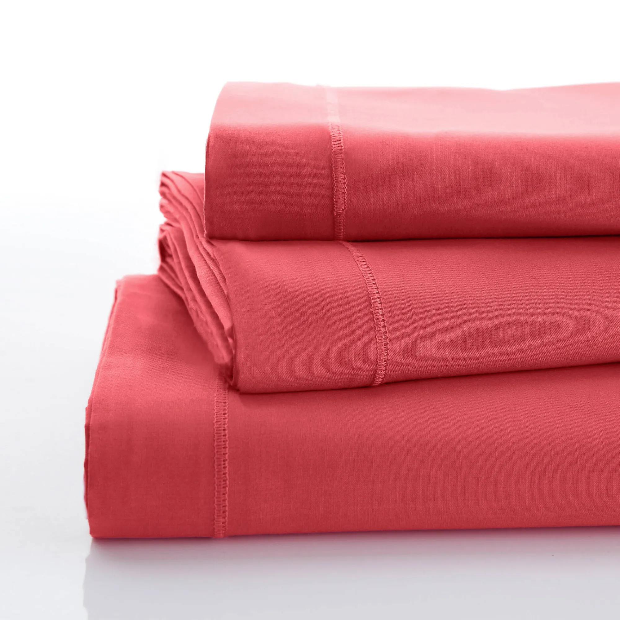 Effen Bedlinnen|Vlak Laken<Colombine Effen bedlinnen - polyester/katoen, pioenroze