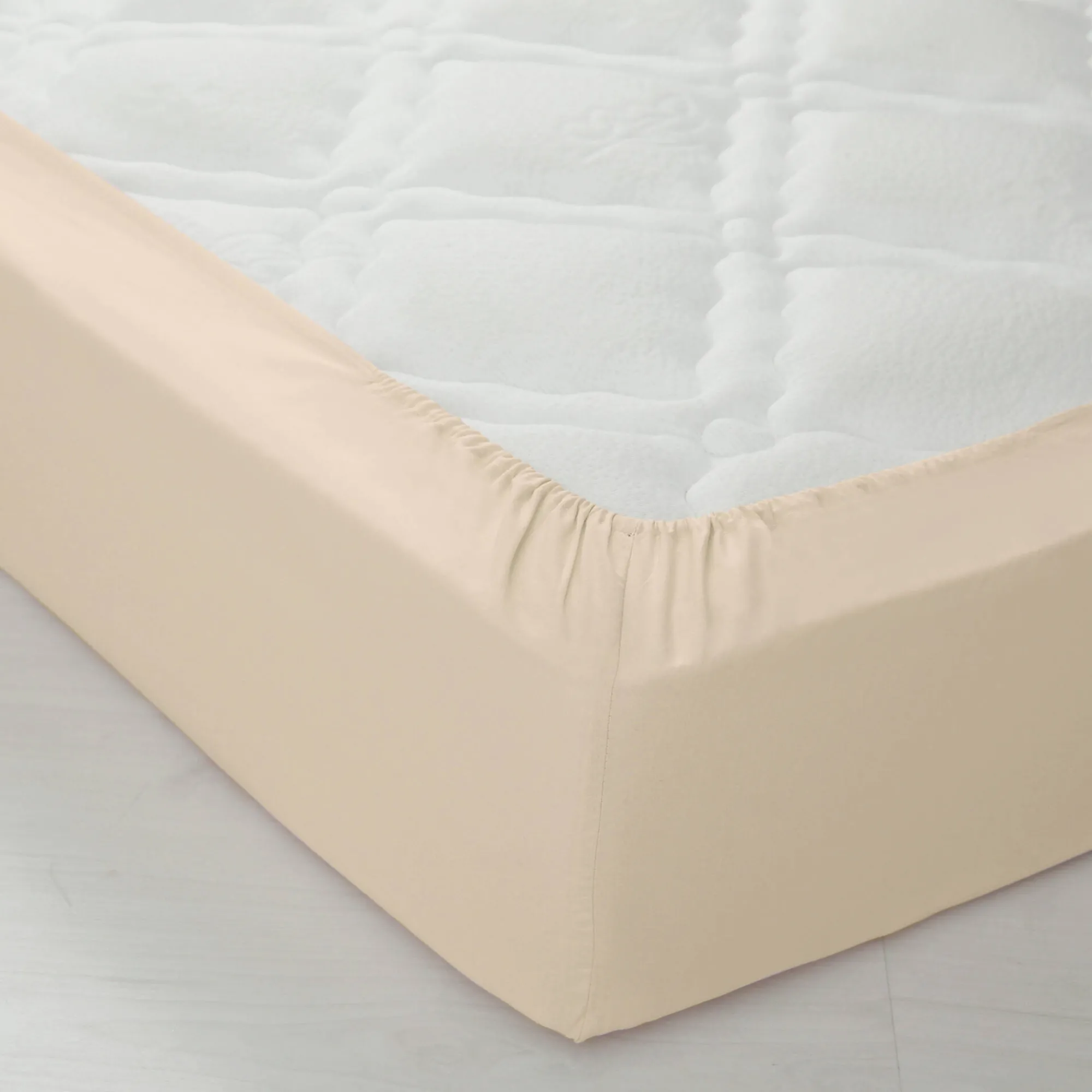 Effen Bedlinnen|Vlak Laken<Colombine Effen bedlinnen - polyester/katoen, zandkleur