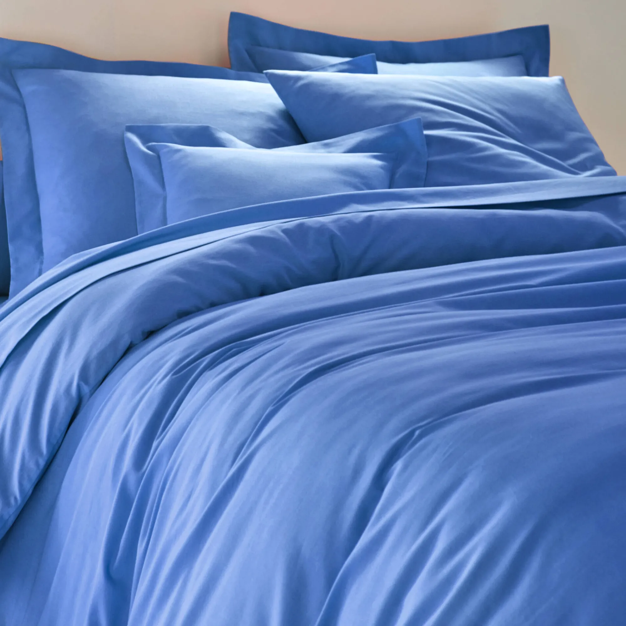 Effen Bedlinnen|Vlak Laken<Colombine Effen bedlinnen - polyester/katoen, oceaanblauw