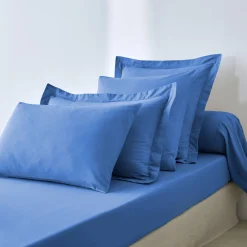 Effen Bedlinnen|Vlak Laken<Colombine Effen bedlinnen - polyester/katoen, oceaanblauw