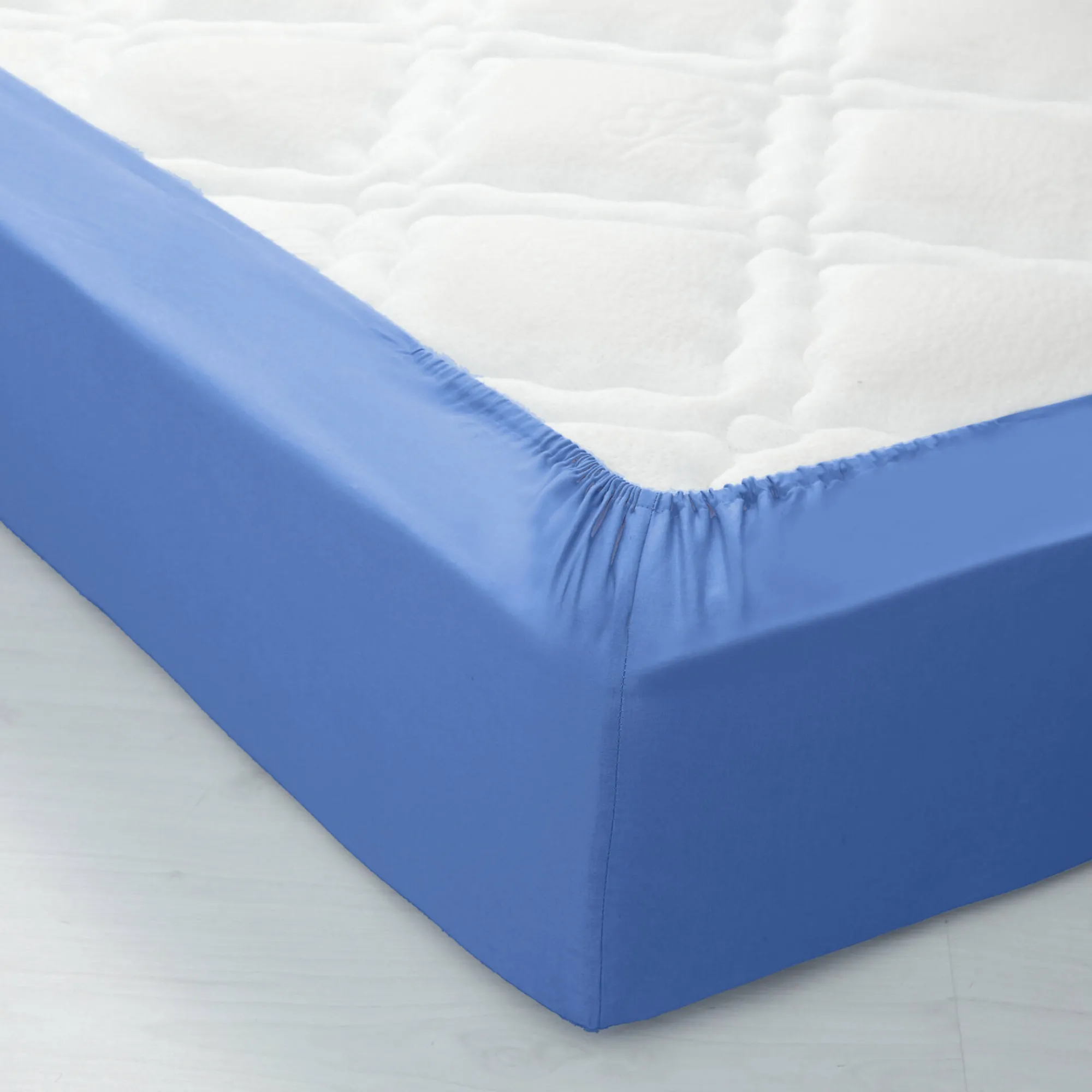 Effen Bedlinnen|Vlak Laken<Colombine Effen bedlinnen - polyester/katoen, oceaanblauw
