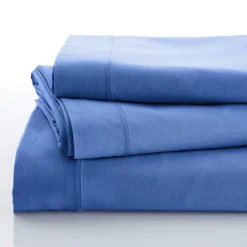 Effen Bedlinnen|Vlak Laken<Colombine Effen bedlinnen - polyester/katoen, oceaanblauw