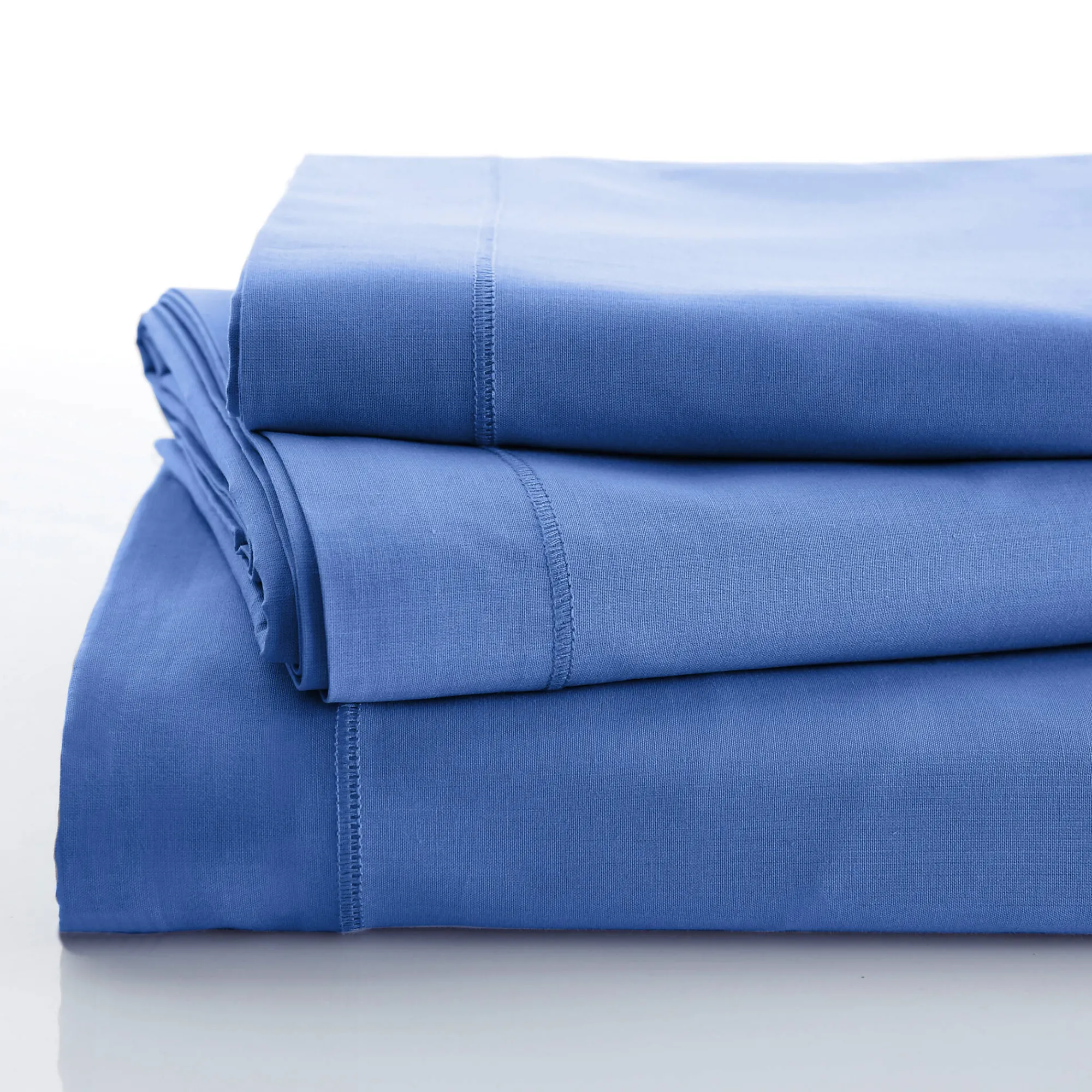 Effen Bedlinnen|Vlak Laken<Colombine Effen bedlinnen - polyester/katoen, oceaanblauw