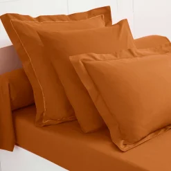 Effen Bedlinnen|Vlak Laken<Colombine Effen bedlinnen - polyester/katoen, kastanje