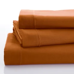 Effen Bedlinnen|Vlak Laken<Colombine Effen bedlinnen - polyester/katoen, kastanje