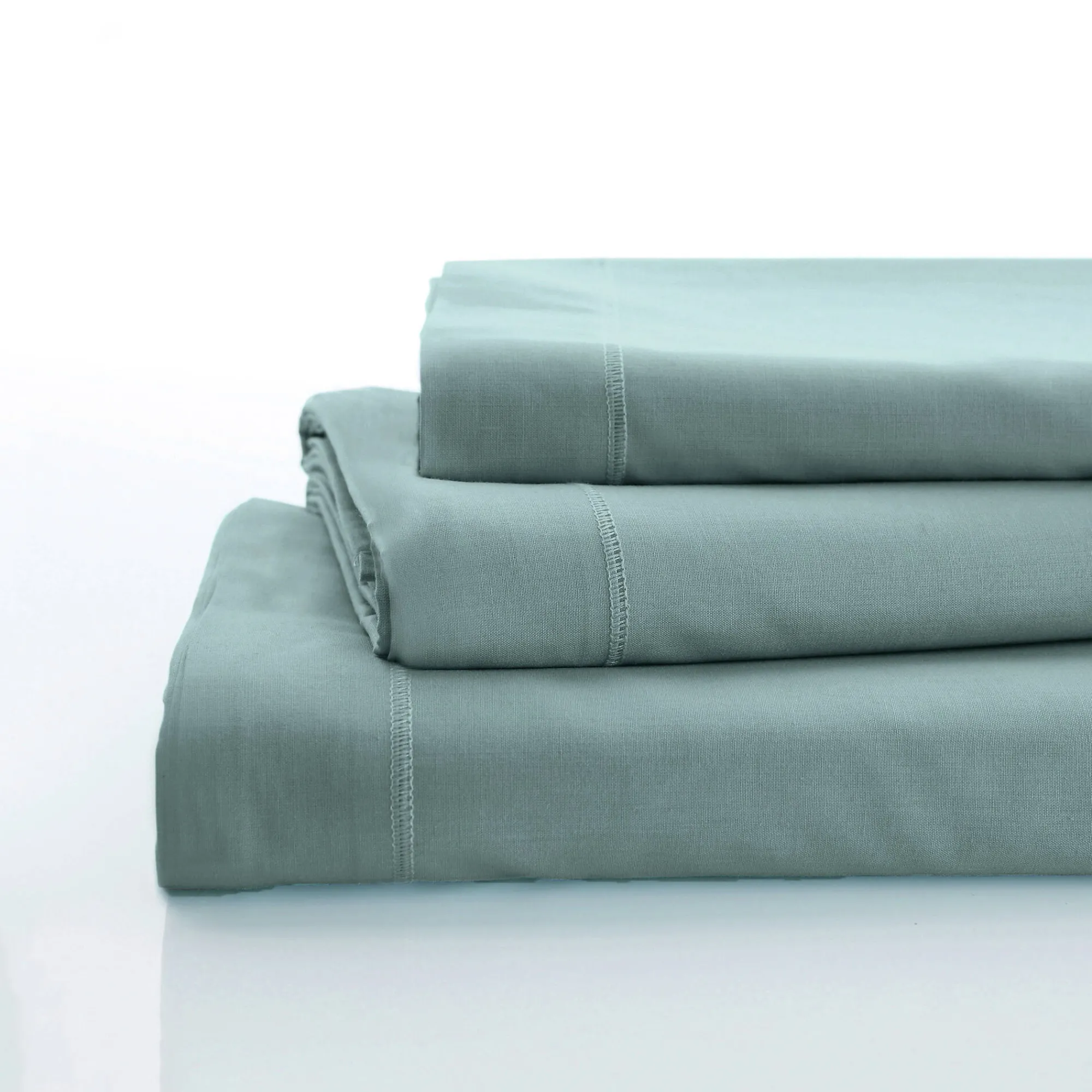 Effen Bedlinnen|Vlak Laken<Colombine Effen bedlinnen - polyester/katoen, celadon