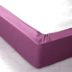 Effen Bedlinnen|Vlak Laken<Colombine Effen bedlinnen - polyester/katoen, vijgenkleur