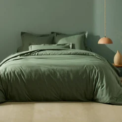 Effen Bedlinnen|Vlak Laken<Colombine Effen bedlinnen - polyester/katoen, eucalyptus
