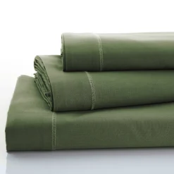 Effen Bedlinnen|Vlak Laken<Colombine Effen bedlinnen - polyester/katoen, eucalyptus