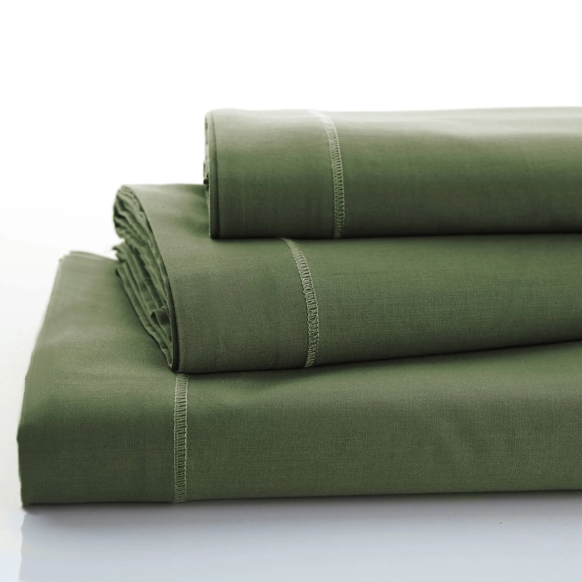 Effen Bedlinnen|Vlak Laken<Colombine Effen bedlinnen - polyester/katoen, eucalyptus