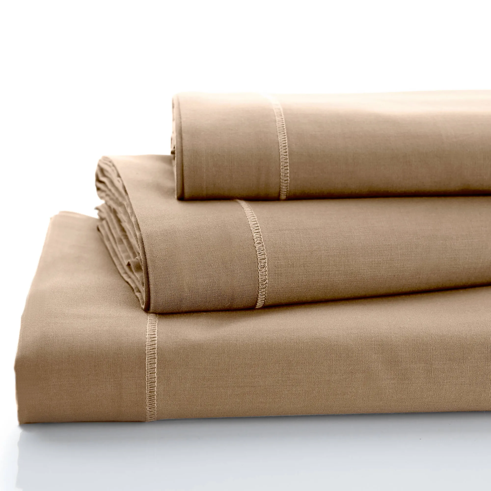 Effen Bedlinnen|Vlak Laken<Colombine Effen bedlinnen - polyester/katoen, grijsbeige