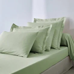 Effen Bedlinnen|Vlak Laken<Colombine Effen bedlinnen - polyester/katoen, amandel groen