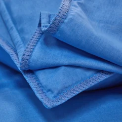 Effen Bedlinnen|Vlak Laken<Blancheporte Effen bedlinnen in gewassen katoen blauw