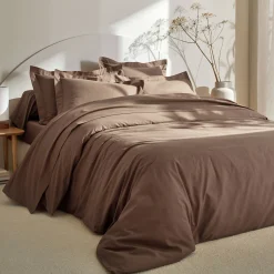 Effen Bedlinnen<Colombine Effen bedlinnen in katoen taupe