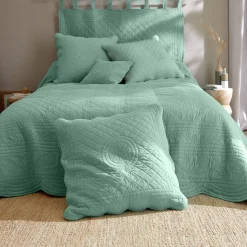 Deken En Bedsprei|Deken, Boutis En Bedsprei<Colombine Effen bedsprei in boutisstijl Cassandre groen