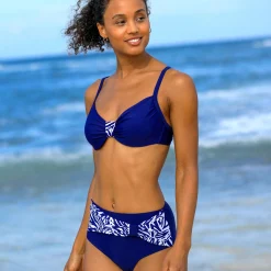 Badmode|Badmode<Blancheporte Effen bikinibeha met beugels en drapering marine