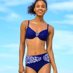Badmode|Badmode<Blancheporte Effen bikinibeha met beugels en drapering marine