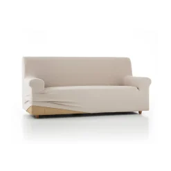 Zitbankhoes<Blancheporte Effen, bi-rekbare hoes voor fauteuil en zitbank vlaskleur