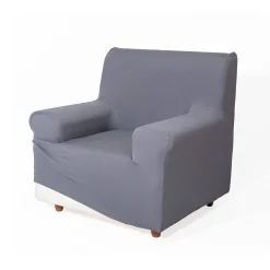 Zitbankhoes<Blancheporte Effen, bi-rekbare hoes voor fauteuil en zitbank grijs
