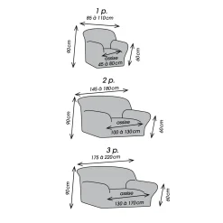 Zitbankhoes<Blancheporte Effen, bi-rekbare hoes voor fauteuil en zitbank grijs