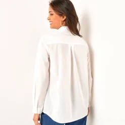 Bloes En Tuniek<Blancheporte Effen bloes, geborduurd hartje gebroken wit