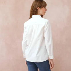Bloes En Tuniek<Blancheporte Effen bloes met knoopsluiting wit