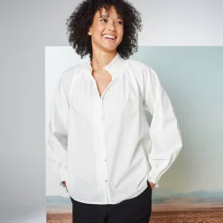Bloes En Tuniek<Blancheporte Effen bloes met smokwerkdetails, bloezende mouwen ecru