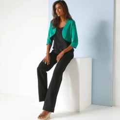 Trui En Vest<Blancheporte Effen bolero met 3/4-mouwen smaragdgroen