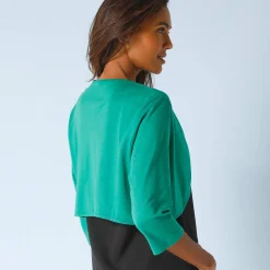 Trui En Vest<Blancheporte Effen bolero met 3/4-mouwen smaragdgroen