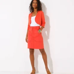 Trui En Vest<Blancheporte Effen bolero met 3/4-mouwen perzik