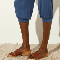 Broek<Blancheporte Effen bolstaande 3/4-broek indigo