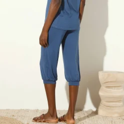 Broek<Blancheporte Effen bolstaande 3/4-broek indigo