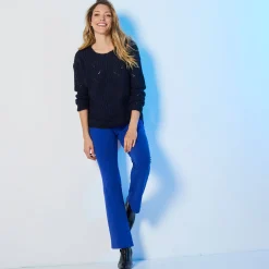Legging<Blancheporte Effen bootcut legging, elastische taille blauw
