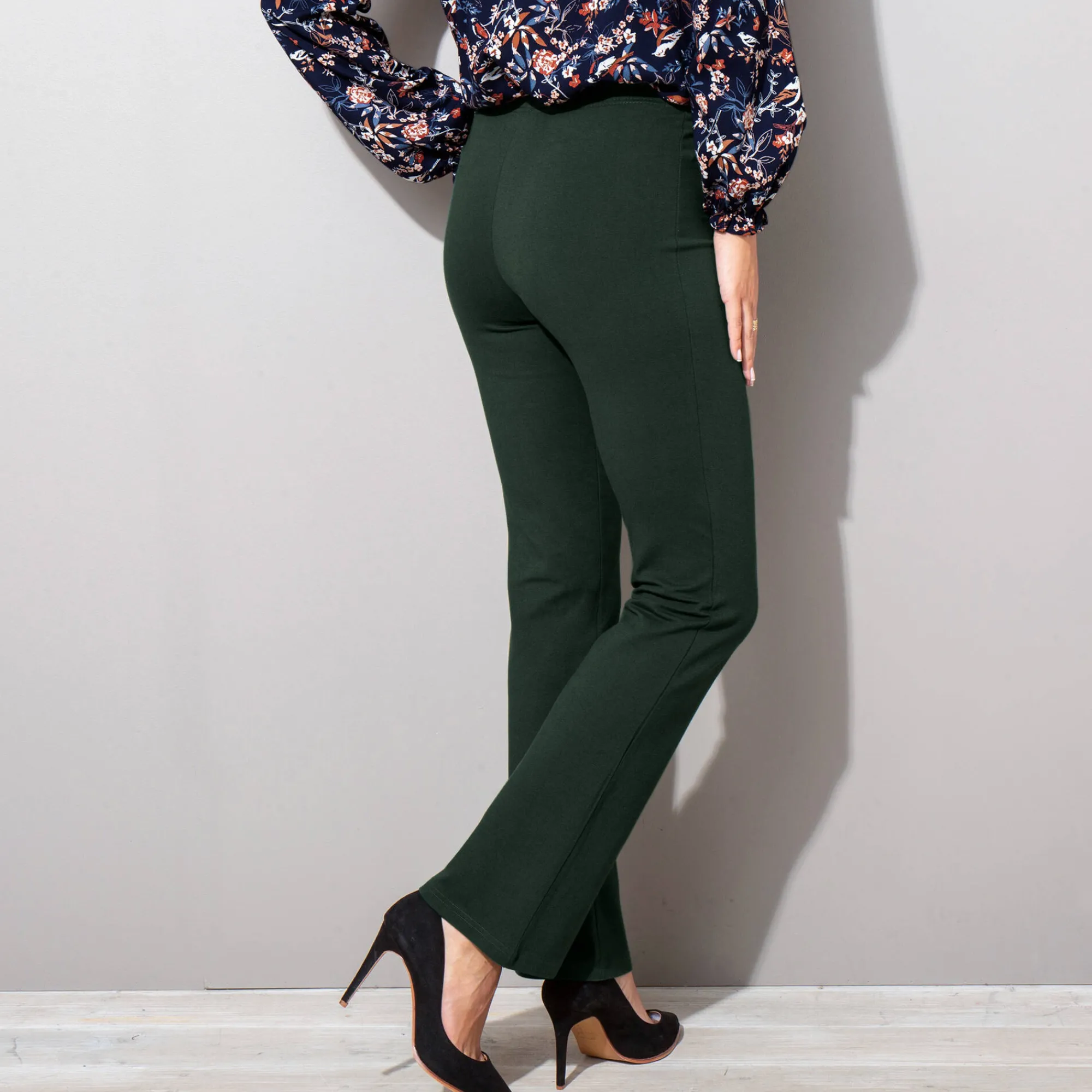Legging<Blancheporte Effen bootcut legging, elastische taille dennengroen