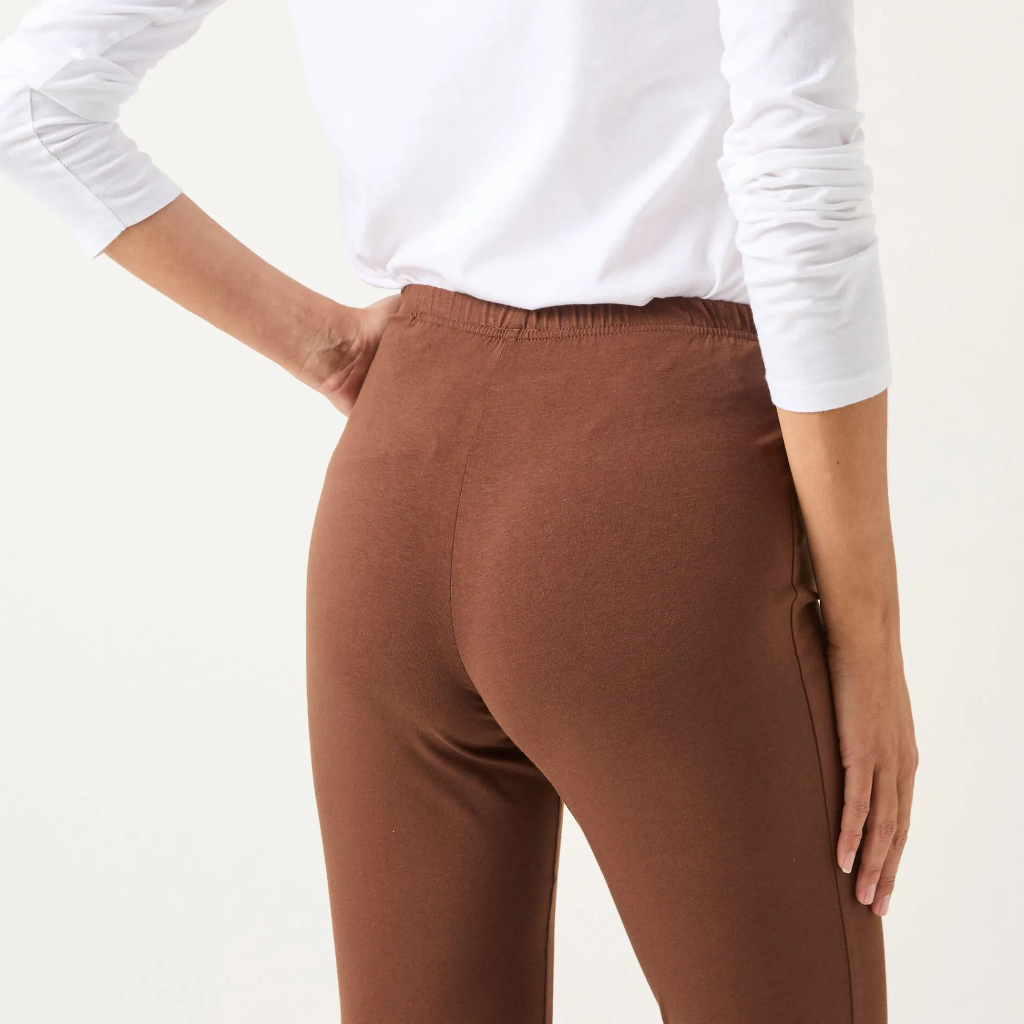 Legging<Blancheporte Effen bootcut legging, elastische taille chocolade