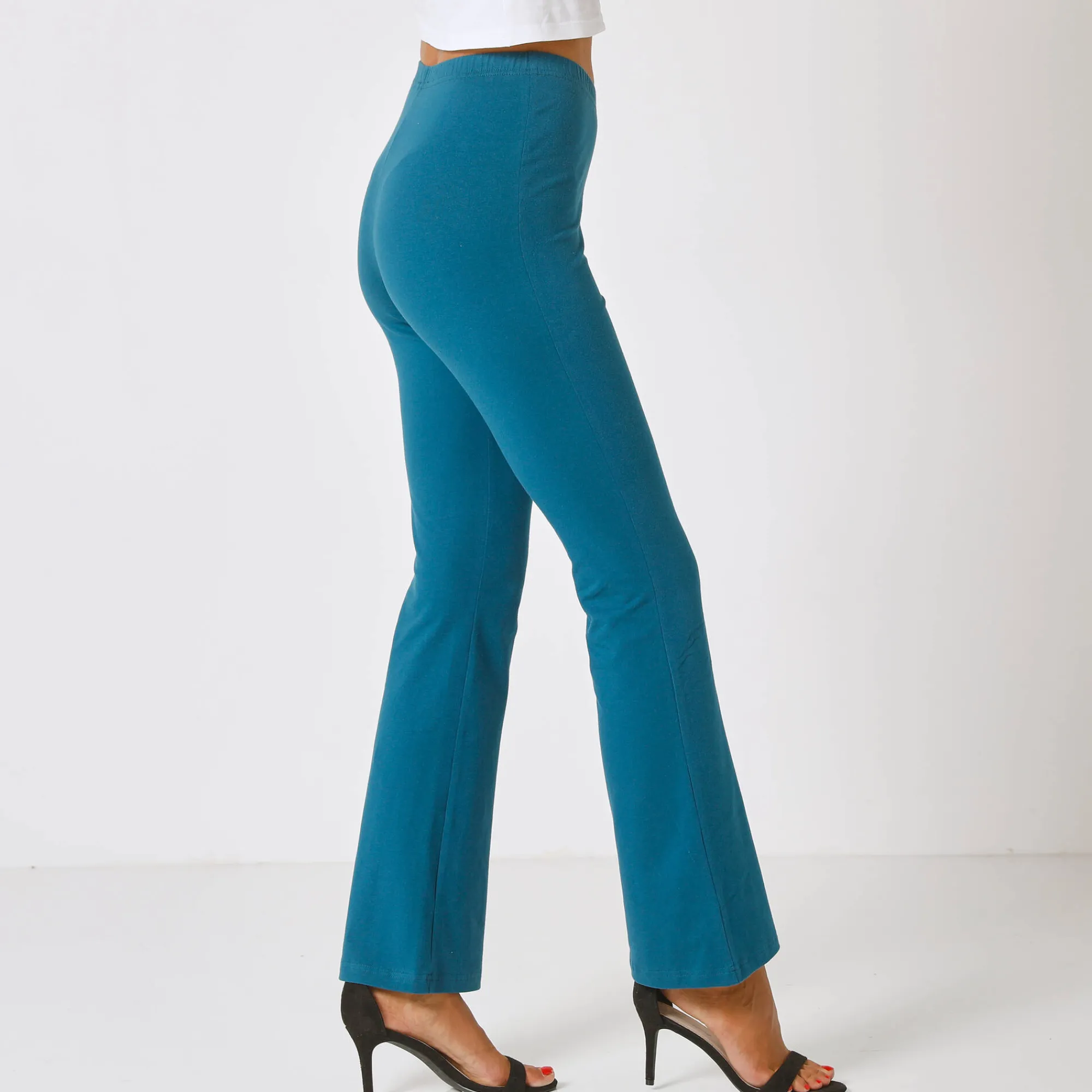 Legging<Blancheporte Effen bootcut legging, elastische taille blauw