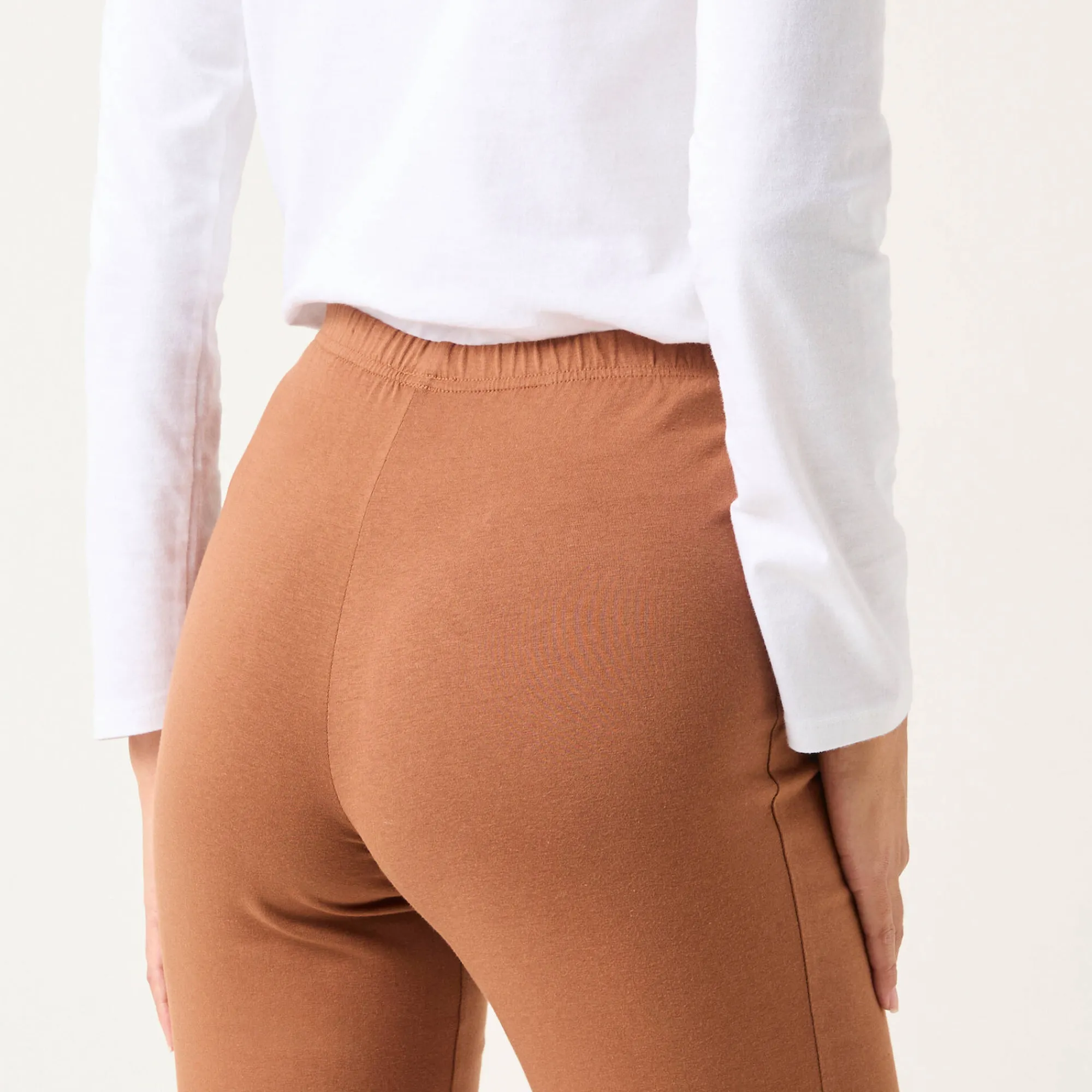 Legging<Blancheporte Effen bootcut legging, elastische taille hazelnootbruin