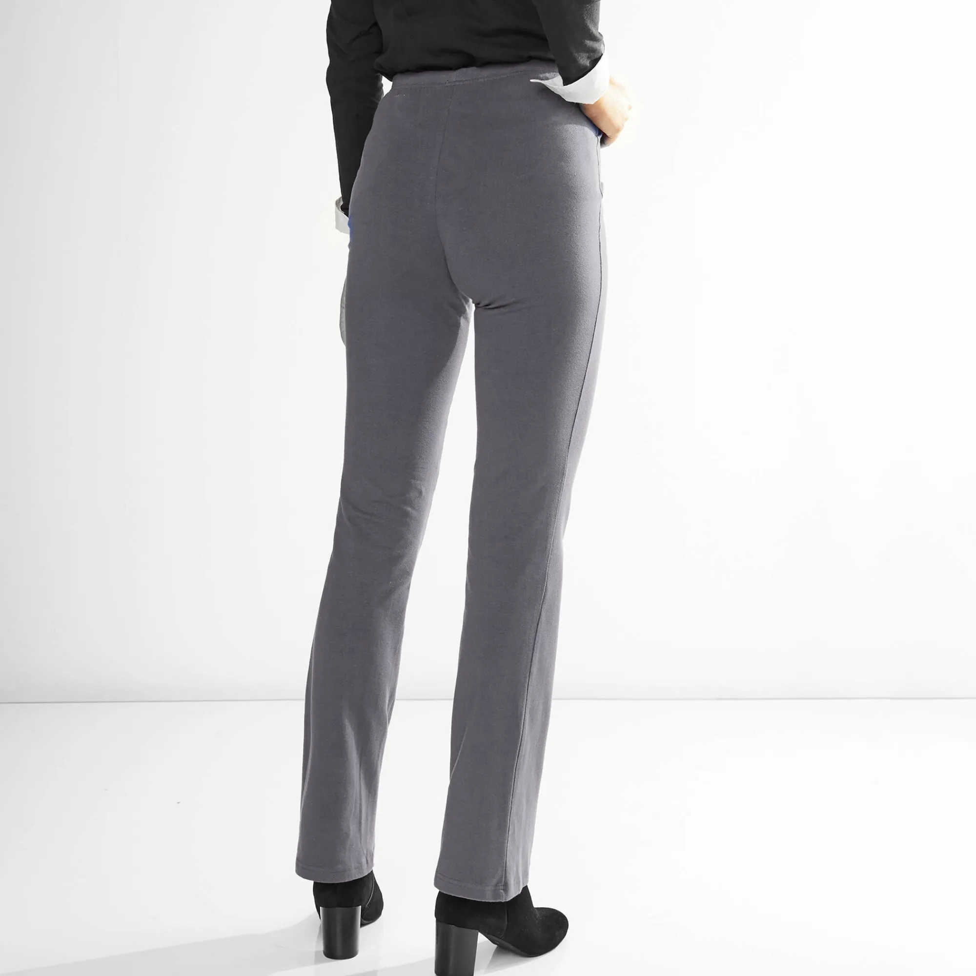 Legging<Blancheporte Effen bootcut legging, elastische taille antraciet
