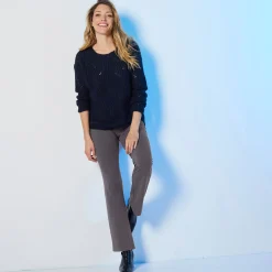 Legging<Blancheporte Effen bootcut legging, elastische taille antraciet