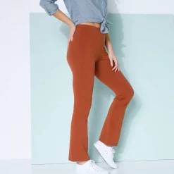 Legging<Blancheporte Effen bootcut legging, elastische taille donkerkaramel