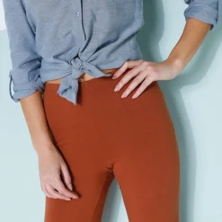 Legging<Blancheporte Effen bootcut legging, elastische taille donkerkaramel