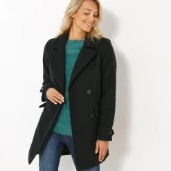 Jas En Mantel<Blancheporte Effen cabanmantel met knoopsluiting zwart
