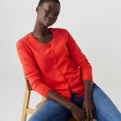 Trui En Vest<Blancheporte Effen cardigan met kasjmiertouch rood