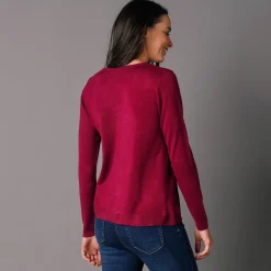 Trui En Vest<Blancheporte Effen cardigan met kasjmiertouch pruim