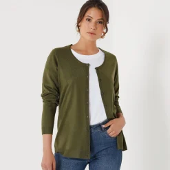 Trui En Vest<Blancheporte Effen cardigan met kasjmiertouch kaki