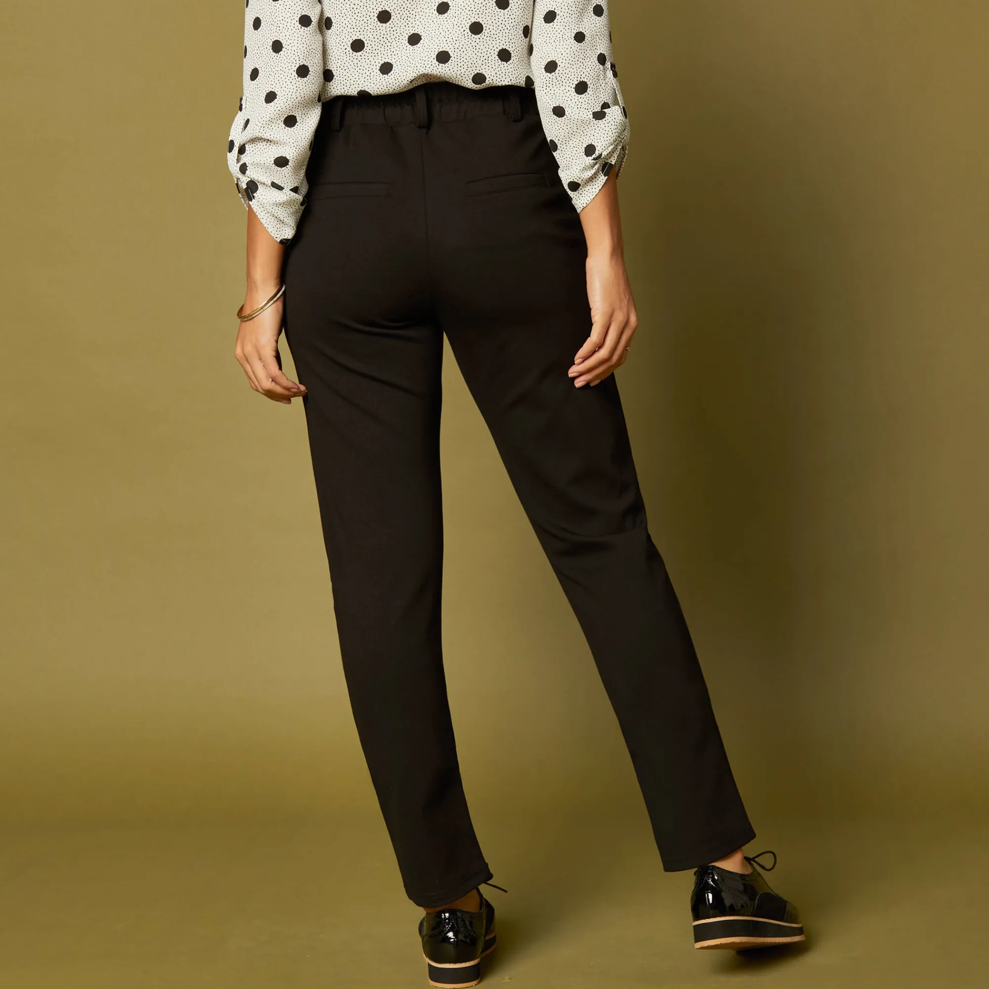 Broek<Blancheporte Effen chino broek, milanotricot zwart